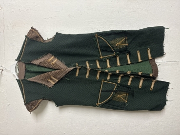 Gothic Weste Mantel Jacke Lang Wolle Larp Mittelalter Anfertigung Köln Grün